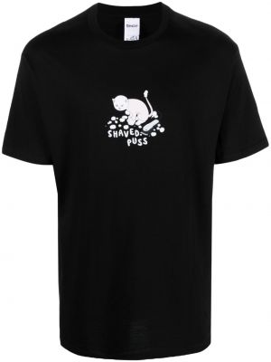 T-shirt di cotone con stampa Ripndip nero