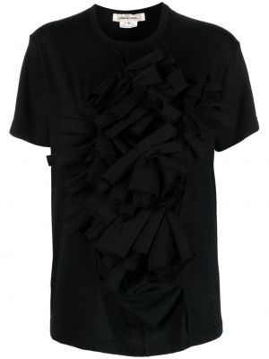 Bavlněné tričko s mašlí Comme Des Garçons černé