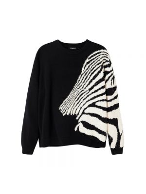Oversize sweatshirt mit zebra-muster Desigual schwarz