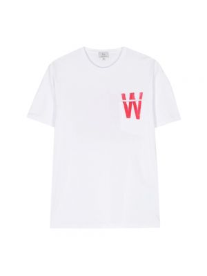 T-shirt aus baumwoll mit taschen Woolrich weiß