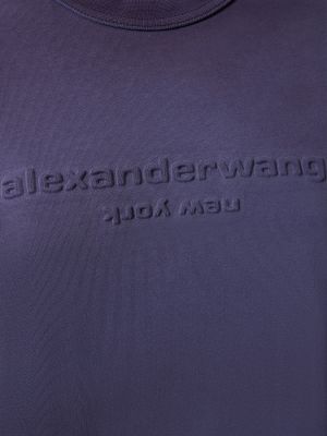 Памучна тениска Alexander Wang виолетово