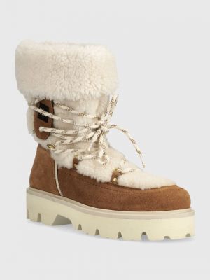 Čizme za snijeg od brušene kože Blauer smeđa