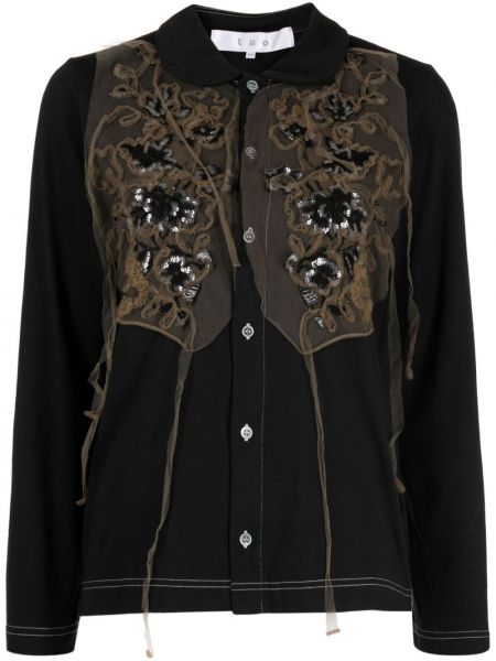 Bavlněná košile s výšivkou Comme Des Garçons Tao černá