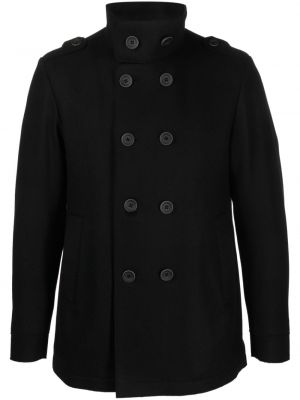Krótki płaszcz wełniany Herno czarny