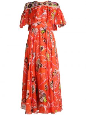 Φλοράλ φόρεμα με σχέδιο με βολάν Pucci Pre-owned