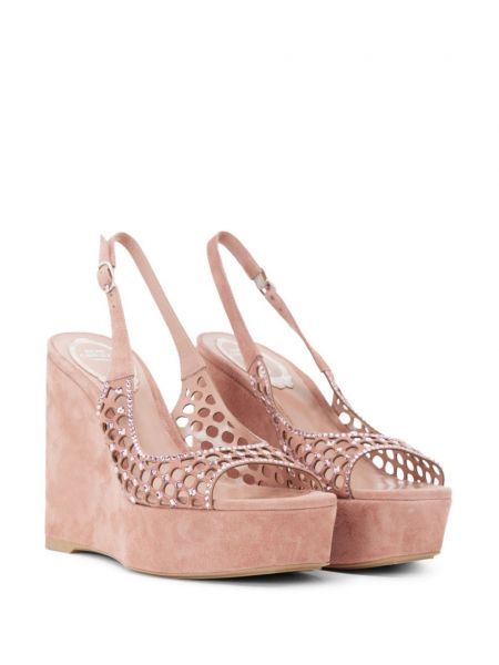 Sandale mit kristallen Rene Caovilla pink