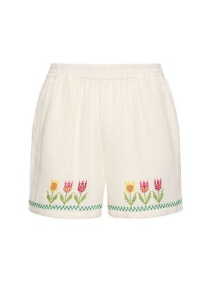 Pantalones cortos con bordado Harago blanco