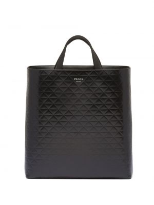 Δερμάτινη τσάντα shopper με σχέδιο Prada
