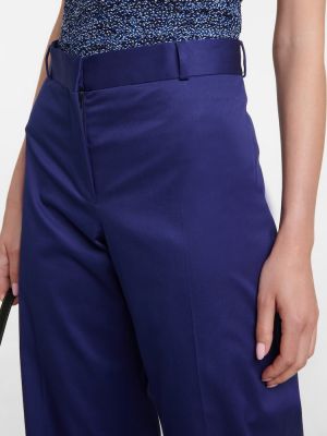 Rovné kalhoty s vysokým pasem Ferragamo modré