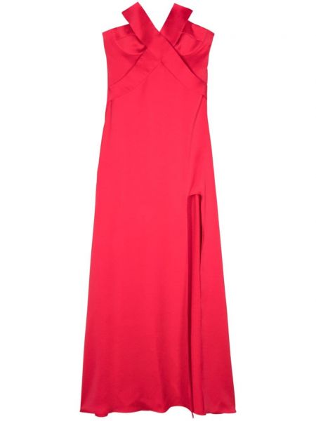 Σατέν κοκτέιλ φόρεμα Genny κόκκινο