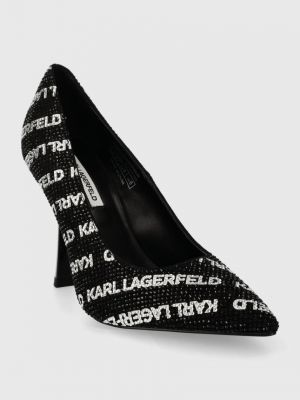 Salonke od brušene kože Karl Lagerfeld crna