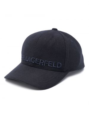 Siuvinėtas kepurė su snapeliu Karl Lagerfeld mėlyna