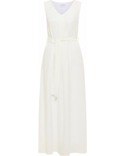 Памучна вечерна рокля Usha White Label бяло