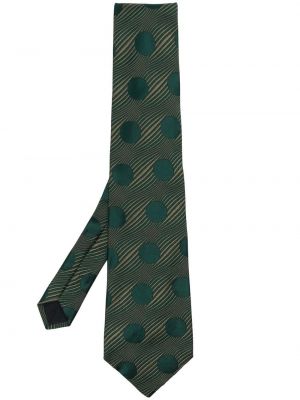 Копринена вратовръзка с принт Versace Pre-owned зелено