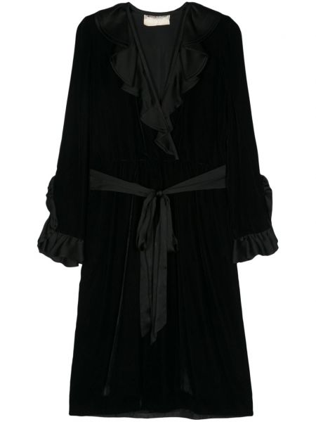 Sametové rovné šaty Saint Laurent Pre-owned černé