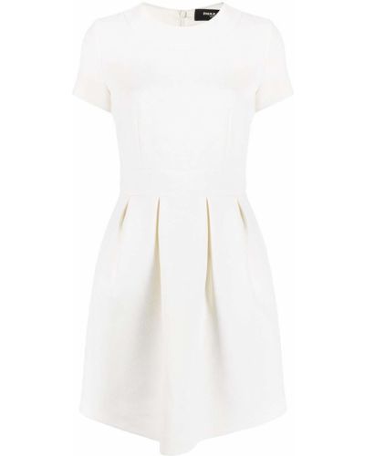 Вълнена прилепнала мини рокля от креп Paule Ka бяло