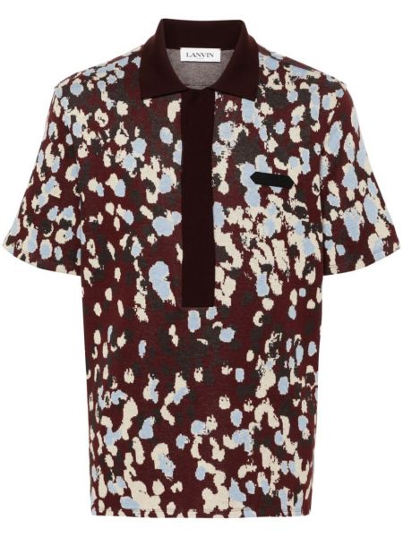 Poloshirt med print i jacquard stof Lanvin rød