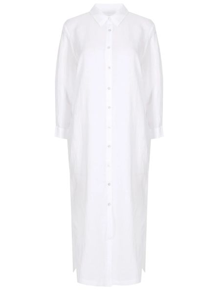 Льняное платье-рубашка 120% Lino белое