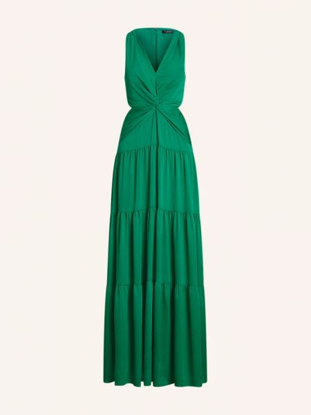 Атласное вечернее платье Lauren Ralph Lauren зеленое