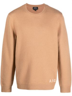 Vlnený sveter A.p.c. hnedá