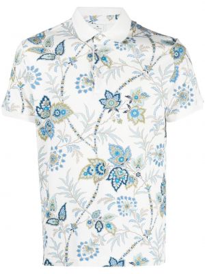 Polo majica s cvjetnim printom s printom Etro bijela