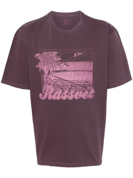 T-shirt en coton à imprimé Rassvet violet