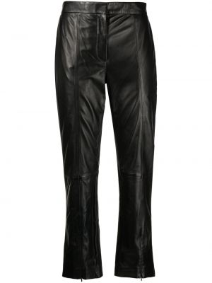 Δερμάτινο παντελόνι με ίσιο πόδι Paul Smith μαύρο