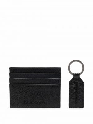 Δερμάτινος πορτοφόλι Emporio Armani μαύρο