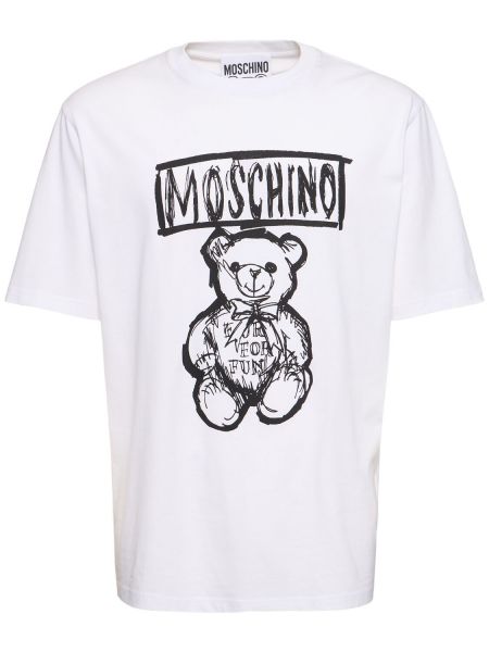 Kısa kısa kol tişört Moschino beyaz