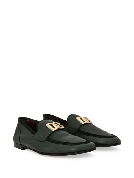 Kožené loafers Dolce & Gabbana zelené