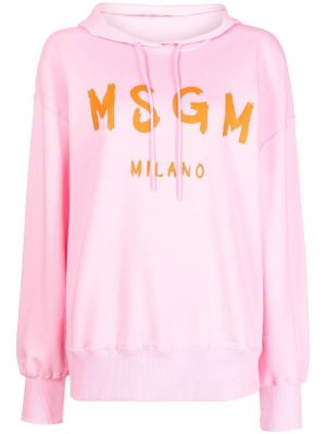 Trykt hettegenser Msgm rosa