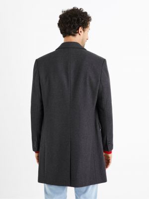 Vlnený vlnený kabát Celio sivá