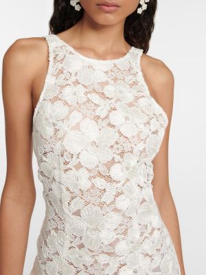 Μάξι φόρεμα με δαντέλα Danielle Frankel λευκό