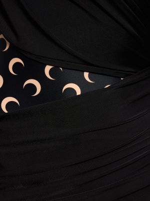 Rochie mini din viscoză din jerseu drapată Marine Serre negru