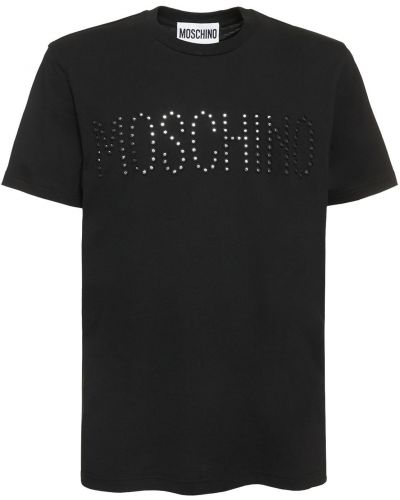 Džerzej bavlnené tričko Moschino čierna