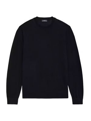 Шерстяной свитер с круглым вырезом Theory черный