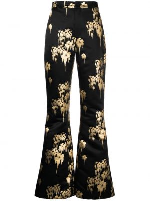 Pantaloni din satin cu model floral cu imagine Cynthia Rowley