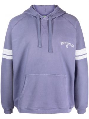 Svītrainas kapučdžemperis ar apdruku Guess Usa violets