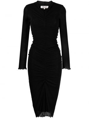 Прозрачна миди рокля Dvf Diane Von Furstenberg черно