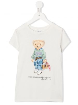 T-shirt för tjejer Ralph Lauren Kids vit