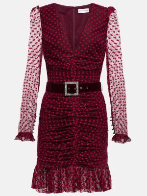 Čipkované mini šaty Rebecca Vallance červená