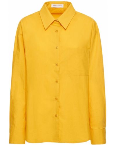 Oversize памучна риза The Frankie Shop жълто