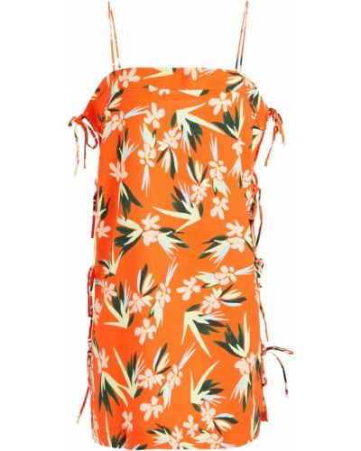 Sukienka mini w paski z printem Solid & Striped, pomarańczowy