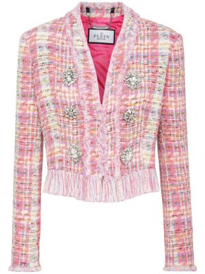 Tweed zakó Philipp Plein rózsaszín
