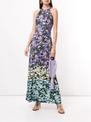 Vestido de cóctel de flores con estampado Mary Katrantzou violeta