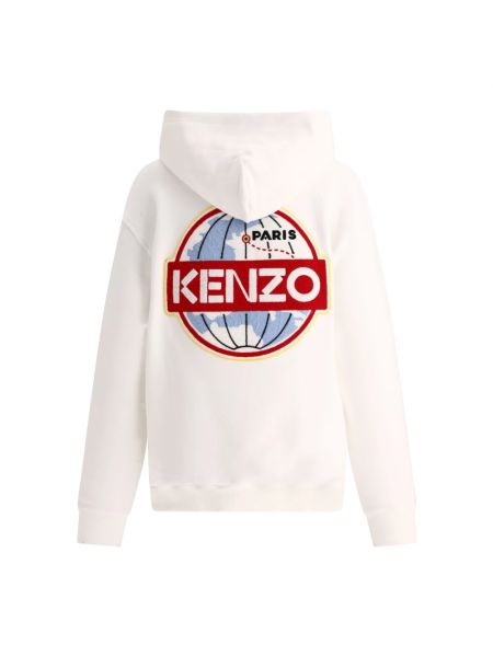 Haftowany sweter bawełniany Kenzo biały