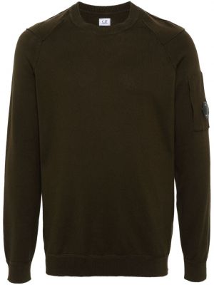 Памучен пуловер C.p. Company зелено