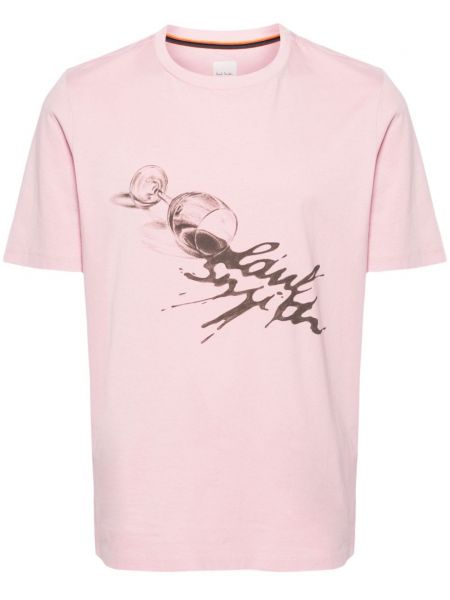 Medvilninis marškinėliai Paul Smith rožinė
