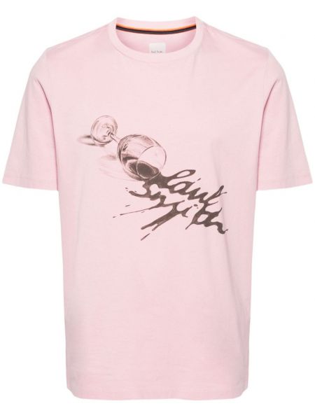 Tricou din bumbac Paul Smith roz