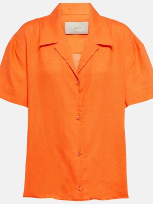 Ľanová košeľa Asceno oranžová